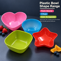 Herbruikbare plastic saladekommen rond met aangepast logo, kleurrijke hart- en stervormige fruitkommen, klassieke fabrikant