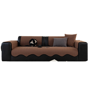 HiPhi Chenille <b>Sofa</b> Cushion Autumn Colors Solid Pattern Anti-Cat Scratch Non-Slip <b>Cover</b> <b>for</b> General <b>Sofa</b> - Product Image 5