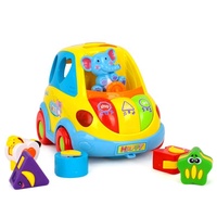 Samtoy – blocs de construction 3D multifonctions et universels, Puzzle assorti, jouet Bus pour bébé avec musique légère