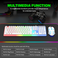 LIMEIDE GTX350 Wired Gaming Keyboard Mouse Set Spherical Keycaps Rainbow Backlit 104 Keys for PC Laptop Office