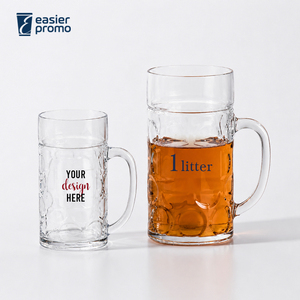 Jarra de <span class=keywords><strong>Cerveza</strong></span> Acrílica de 1 Litro, Irrompible, Jarra de Plástico de 32 oz con Asa - Product Image 1