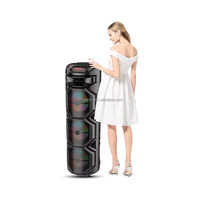 ZQS8301 Altavoz Subwoofer Inalámbrico de Alta Potencia con Tres Altavoces de 8 Pulgadas y 400W, Luces LED, Micrófono, Multimedia, Karaoke, para Fiestas y DJ