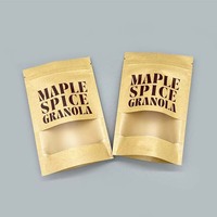 Sachet Doypack Zip en Papier Kraft Brun Personnalisé avec Fermeture Ziplock pour Aliments, en Feuille d'Aluminium Mylar