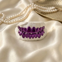Honordiamond Grillz Unisexe en Argent S925 avec Moissanite, Forme Cercle Huit Cœurs Huit Flèches, Style Hip-hop, Haute Couture Dentaire