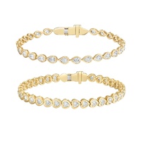 Bracelet de tennis en gros Bracelet de tennis en diamant de laboratoire VVS 14 carats 18 carats Bracelet de tennis en or massif