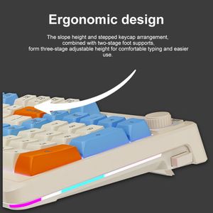 Teclado numérico EWEADN V98 PBT para Bluetooth 5,0 inalámbrico <span class=keywords><strong>RGB</strong></span> retroiluminado con sensación táctil silenciosa para oficina y juegos en escritorio - Product Image 3