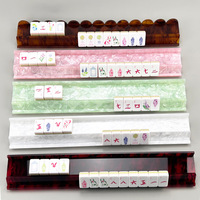 Rak Mahjong Lipat Amerika Motif Cangkang Kura-Kura dengan Penggeser - Rak Mahjong Akrilik untuk Ubin 32mm/36mm - Rak Jumbo Mewah