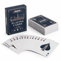 Jeu de cartes de poker personnalisé, écologique et durable, en papier couché, style pub britannique, coins arrondis, avec dos personnalisé, idéal comme cadeau