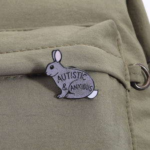 Sevimli tavşan emaye pimleri otizm farkındalık anksiyete kabartma Metal broş yaka rozeti takı hediye hastaları arkadaşlar için - Product Image 3