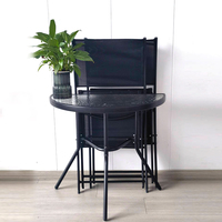 Usine chinoise Table console en verre demi-lune Table pliante Table en verre pliante en verre