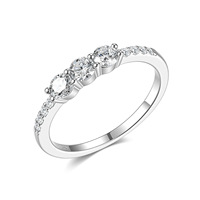 OHALAN Bijoux fins en gros Nouvelle bague minimaliste quotidienne polyvalente pour femme en argent S925 avec 3 diamants de laboratoire couleur D à 4 griffes