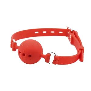 Balle de bouche en silicone respirante colorée en cuir pour chien, avec sangle en PU, jouet de bondage SM, accessoire de fétichisme et de retenue - Product Image 3