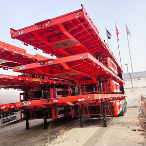 Semirremolque plano de acero de 3 ejes personalizado Semirremolques planos de contenedor de 20 pies y 40 pies Nuevo - Product Image 1