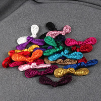 Kancing Satin Kain Ramah Lingkungan Buatan Tangan Warna-Warni Mewah, Kancing Katak Simpul Tradisional Cina Vintage, Pilihan Dapat Disesuaikan