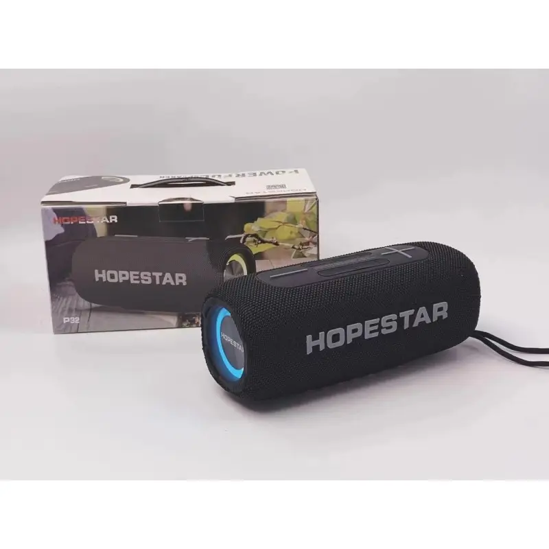 HopeStars-altavoz inalámbrico portátil P32, altavoz pequeño impermeable de buena calidad con luces deslumbrantes