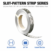 Konektor Tab Pengelasan Titik 2P 4P Strip Baja Berlapis Nikel Pitch 20.2mm untuk Perakitan Paket Baterai Lithium, Baterai 18650 Kustom