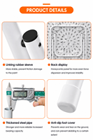 Table ronde pliable en plastique LuckyOCT 60*74cm, panneau en PE blanc, structure métallique robuste, table à manger pliable pour événements en plein air
