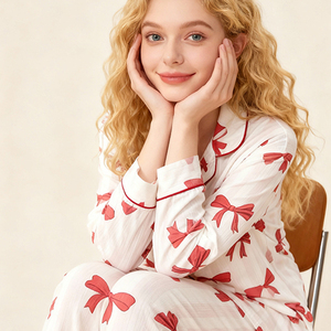 Bộ đồ ngủ bán buôn cho cặp đôi, gia đình, trẻ em, phụ nữ, chất liệu mềm mại, đồ ngủ gia đình bằng tre, đồ ngủ đồng bộ - Product Image 4