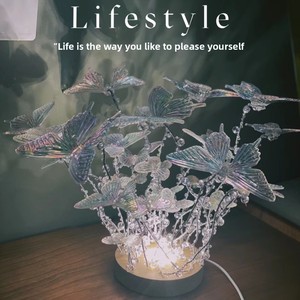 Handmade Hiện Đại <span class=keywords><strong>DIY</strong></span> Bướm Pha Lê Ánh Sáng Ban Đêm Năng Lượng Mặt Trời Lãng Mạn Đèn Cạnh Giường Ngủ Cho Bạn Trai Người Bạn Tốt Nhất Của Phòng Ngủ Món Quà Sinh Nhật - Product Image 2