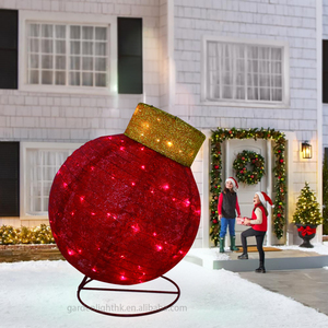 Hiện Đại LED Kỳ Nghỉ Trang Trí Nội Thất Màu Đỏ Giáng Sinh Orb Với Điểm Nhấn Vàng Nhà Máy Bán Buôn Không Thấm Nước Thân Thiện Với Môi Cho Trong Nhà/Ngoài Trời Sử Dụng - Product Image 6