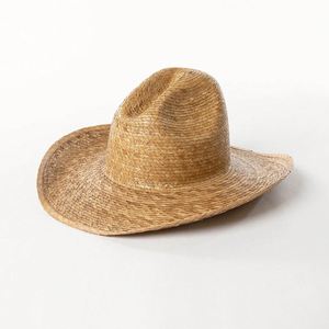 Sombrero de Paja de Ala Ancha Estilo Vaquero, Vintage 2025, de Palma Natural, de Alta Calidad, para Primavera/Verano, Viajes al Aire Libre, Protección Solar - Product Image 1