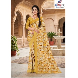 Saris en coton imprimé vintage élégants pour femmes, style tendance et confortable de qualité supérieure pour le bureau, les occasions décontractées et les fêtes - Product Image 4