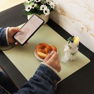 Waterproof PU Leather Placemats Non-Slip Dining <b>Table</b> Mats Reusable <b>Table</b> <b>Protectors</b> Home Decor Double-sided Different Colors - Product Image 2