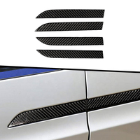 Pour Tesla Model X 3 Y, poignée de porte extérieure en fibre de carbone à surface brillante, garniture de porte en carbone, kit de décoration de carrosserie