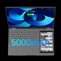 Nueva Laptop Empresarial Intel de 15.6 Pulgadas con Pantalla Táctil Dual de 7 Pulgadas, Teclado en Inglés, Windows 11, Pantalla IPS de Alto Rendimiento, Venta al por Mayor de Fábrica
