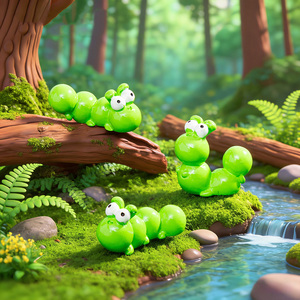 लघु उद्यान सहायक उपकरण मिनी राल पशु कैटरपिलर घरेलू कार्यालय डेस्क टेबलटॉप सजावट के लिए गहने - Product Image 1