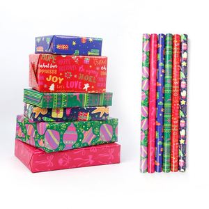 Personalizado al por mayor 80g recubierto Virgen Navidad arte papel tisú 43*300cm regalo de lujo cumpleaños embalaje rollo de papel de regalo - Product Image 3