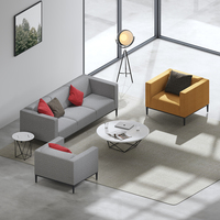 Canapé de bureau contractuel en tissu PU avec pieds en acier inoxydable pour bureau de directeur et de gestionnaire, projet FF&E