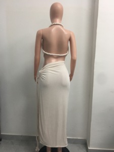 Women's Sleeveless Halter Top With Hemp Rope Tie-Waist Skirt <b>Sexy</b> 2-Piece <b>Set</b> Fashion - Product Image 5