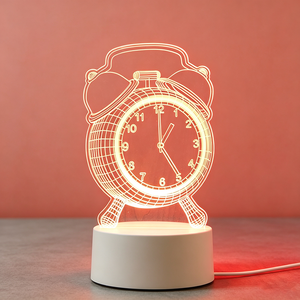 Lampada <span class=keywords><strong>da</strong></span> Tavolo LED Wireless, Luci Divertenti Personalizzate, Luce Notturna LED in Acrilico con Incisione <span class=keywords><strong>e</strong></span> Stampa UV, Cambio Colore, Alto CRI 90, per Camera <span class=keywords><strong>da</strong></span> Letto - Product Image 1