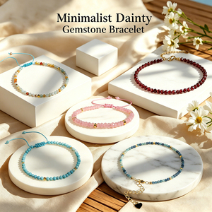 2026 New Dream Fashion Design Beaded <b>Bracelets</b> Crystal Natural Gemstone <b>Adjustable</b> Heart-Cut Women's Jewelry Multi Color Gift - Product Image 1