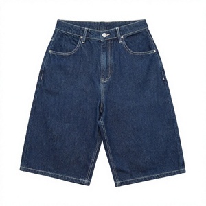 Trendy <b>Y2K</b> Style Vintage High Waist Baggy Denim Shorts for Men Women Medium Wash Embroidered Knee-Length Summer Casual Street - Product Image 4