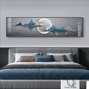 Peinture décorative moderne et minimaliste pour chambre à coucher, style abstrait, murale de chevet, peinture murale de fond pour chambre principale - Product Image 5