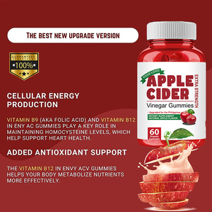 Gomitas de Vinagre de Sidra de Manzana Personalizables, Suplemento Dietético de Vitamina <span class=keywords><strong>B</strong></span> para el Apoyo Digestivo, Gomitas de ACV Halal - Product Image 5