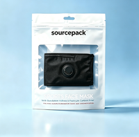 Pochette blanche personnalisée à fermeture éclair avec trou de suspension et fenêtre transparente, sac d'emballage en plastique refermable imprimé avec logo pour masque facial de sport