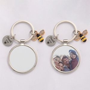 Metal Circular Diy Blank Bag Decoration Heat Transfer Printing Bottle Opener <b>Keychain</b> - Product Image 3