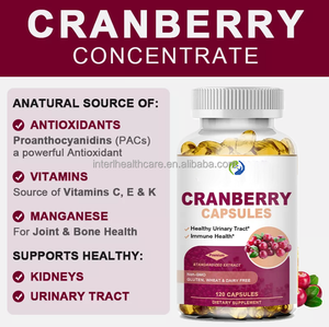 Marque privée Extrait de fruit de canneberge Santé immunitaire Vitamine C Capsules Supplément Probiotique Gélule de canneberge - Product Image 3
