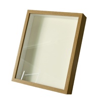 Hitam putih Walnut kayu MDF Dekorasi seni gambar bingkai foto dalam 3d bingkai kotak bayangan dengan Plexiglass