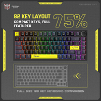 Clavier de jeu en gros ONIKUMA G52 Éclairage RVB Interrupteur brun 82 touches Clavier mécanique filaire
