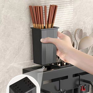 Organizer da cucina mensola <span class=keywords><strong>in</strong></span> <span class=keywords><strong>acciaio</strong></span> al carbonio portaoggetti portavalori a muro portaspezie <span class=keywords><strong>porta</strong></span> utensili - Product Image 4