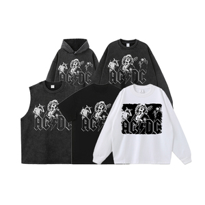 Felpa con Cappuccio Vintage Effetto Acid Wash, Grafica Retrò di <span class=keywords><strong>Band</strong></span> <span class=keywords><strong>Rock</strong></span>, Streetwear Harajuku, Oversize e Distressed - Product Image 3