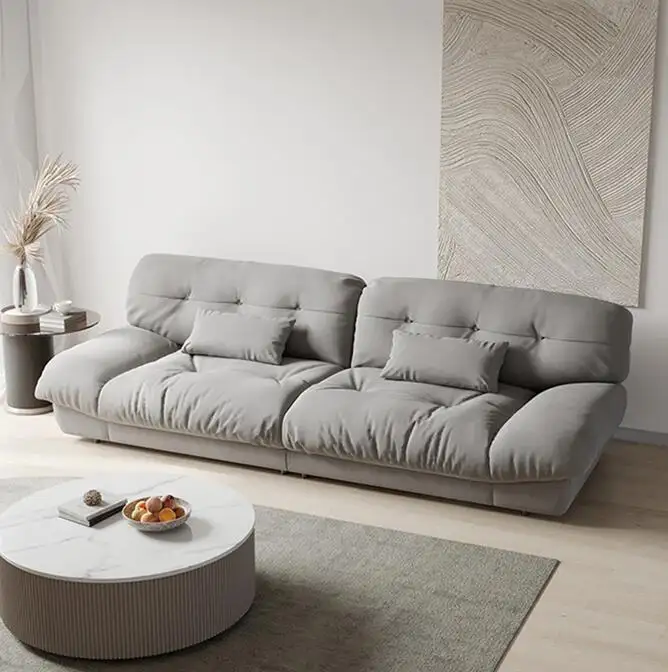 أريكة سحابية حديثة إيطالية بسيطة نسيج تكنولوجي نوردي أرائك فنية بخط مستقيم أثاث غرفة المعيشة
