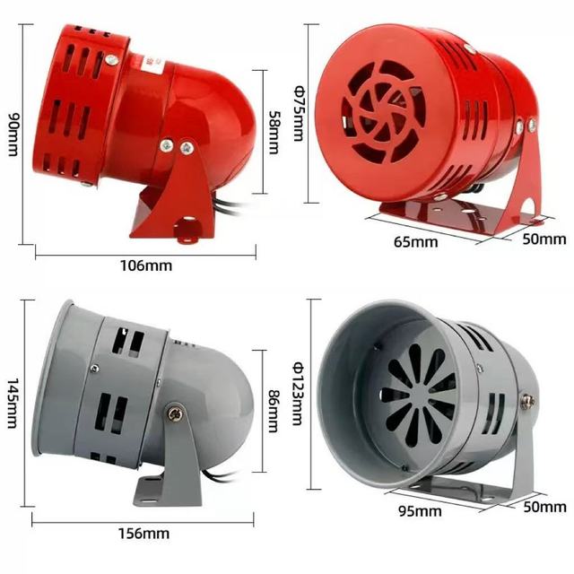 Firefighting Supplier Wholesale Custom Gray 220V-240V DC Fire Alarm System Metal Shell Motor Siren Hand Siren