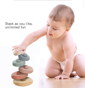 Anneaux empilables <span class=keywords><strong>Montessori</strong></span> empilables cercles doux jouets de <span class=keywords><strong>dentition</strong></span> pour bébé 6-12 mois - Product Image 3