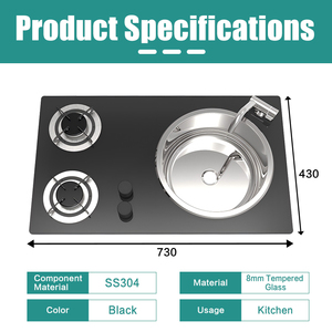 JDA - Cocina Móvil de Acero Inoxidable SS304 con Doble Quemador y Fregadero para Ahorrar Espacio, Ideal para Autocaravanas, Caravanas y Furgonetas - Product Image 2