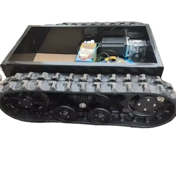 Robot tracked chassis tank track undercarriage rubber crawler platform all- errain electric tracked transport vehicle